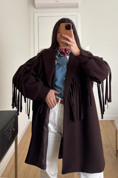 Cappotto con frange