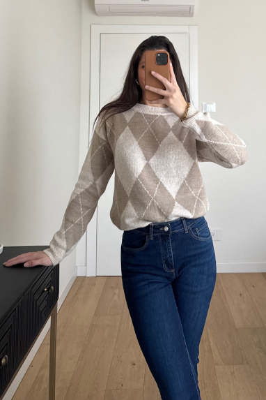 TWENTY Maglione fantasia rombi