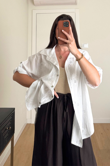 Camicia 100% cotone con ricami
