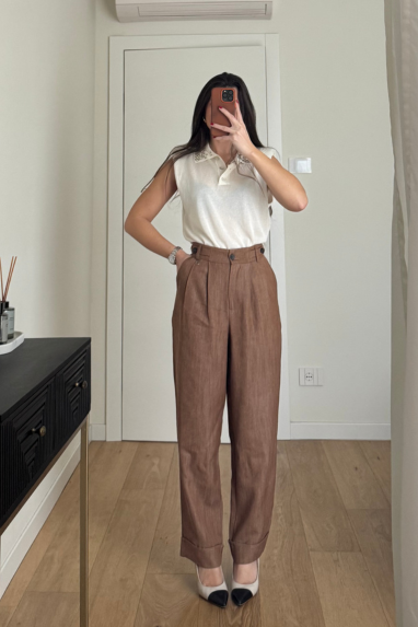 ECO Pantalone balloon con pence