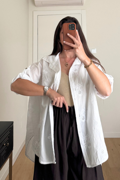 Camicia 100% cotone con ricami