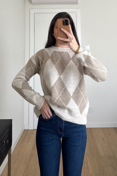 TWENTY Maglione fantasia rombi