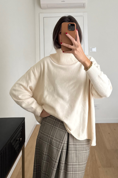 Maglione over collo alto
