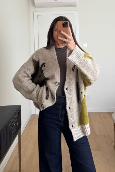 ECO Maxi cardigan con dettagli