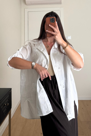 Camicia 100% cotone con ricami