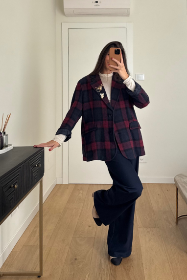 Giacca monopetto tartan