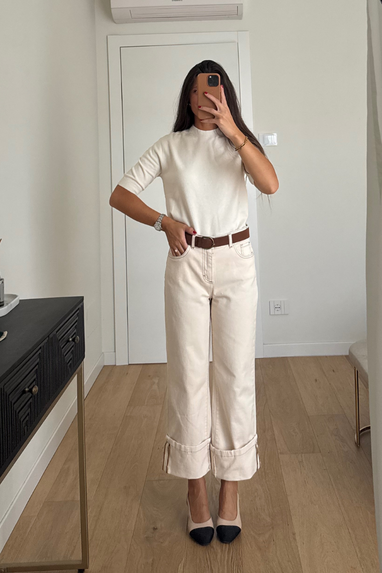 ECO Pantalone con risvolto ampio