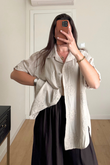 Camicia 100% cotone con ricami