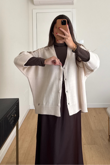 ECO Cardigan con dettaglio crochet