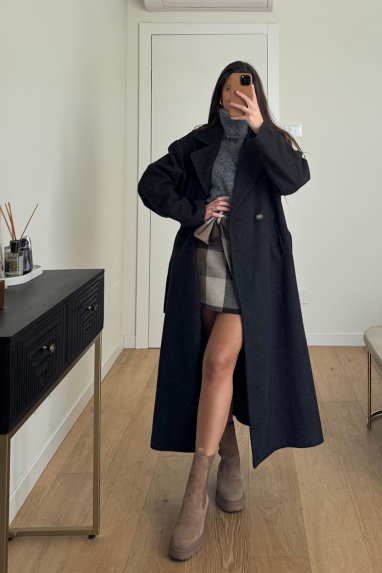 Cappotto lungo con fusciacca