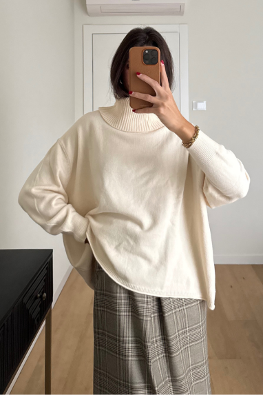 Maglione over collo alto