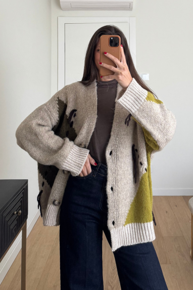 ECO Maxi cardigan con dettagli