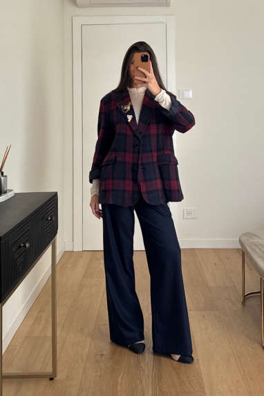 Giacca monopetto tartan