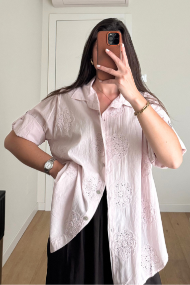 Camicia 100% cotone con ricami
