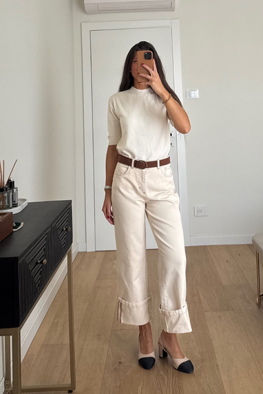 ECO Pantalone con risvolto ampio