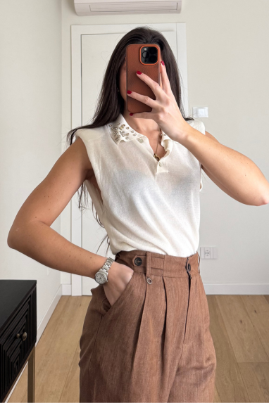 ECO Pantalone balloon con pence