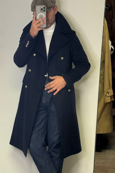 MAN Cappotto lungo con ampio rever
