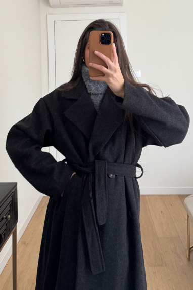 Cappotto lungo con fusciacca