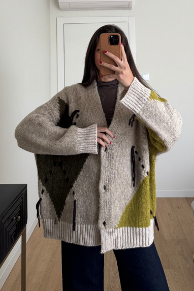 ECO Maxi cardigan con dettagli