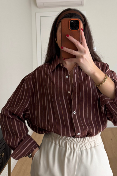 TWENTY Camicia moro a righe