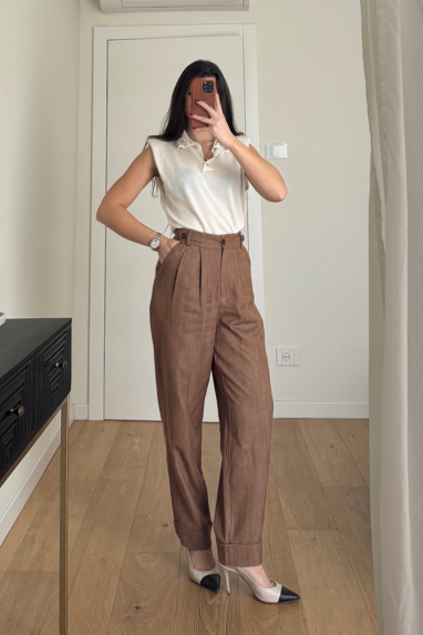 ECO Pantalone balloon con pence