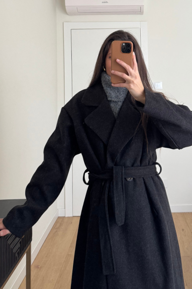 Cappotto lungo con fusciacca