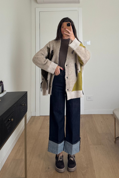 ECO Maxi cardigan con dettagli