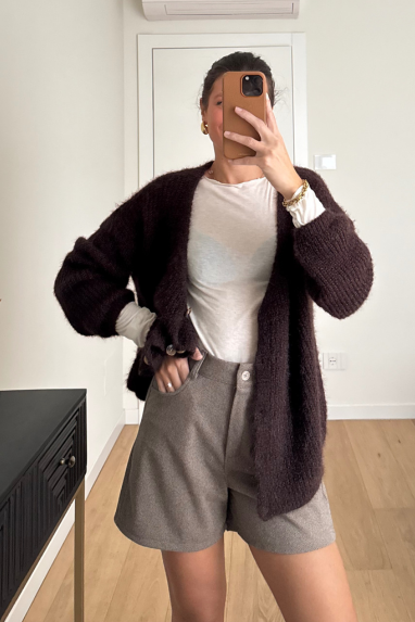 Cardigan lungo bottoni