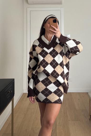 Coordinato gonna & maglia a rombi