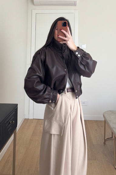 Bomber in ecopelle