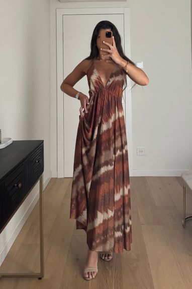 Abito lungo fantasia lurex