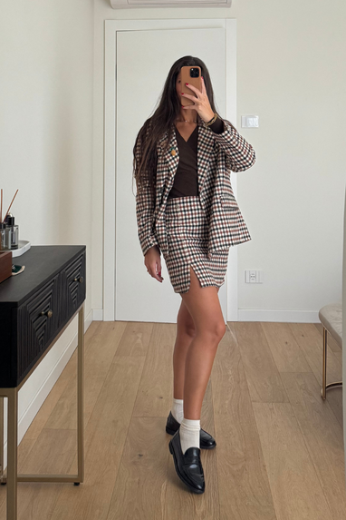 ECO Minigonna microcheck