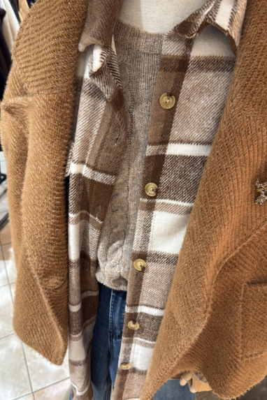 TWENTY Maxi camicia tartan