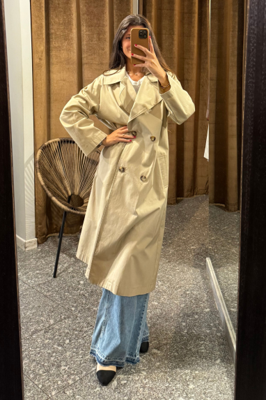 Trench maxi doppiopetto