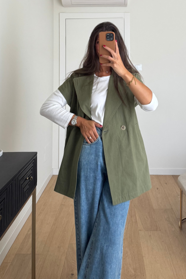 Maxi gilet modello trench