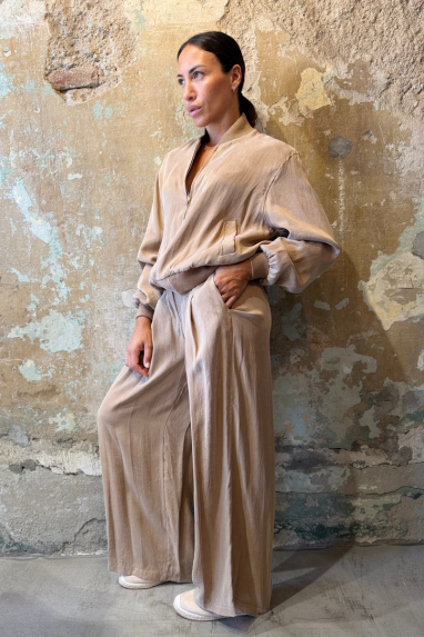 ECO Pantalone Palazzo con Pince