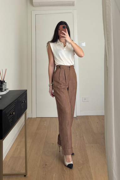 ECO Pantalone balloon con pence