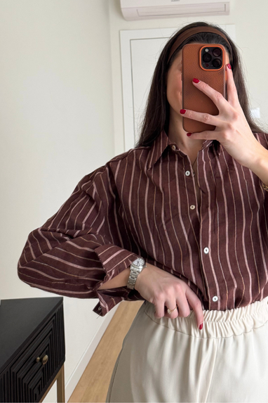 TWENTY Camicia moro a righe