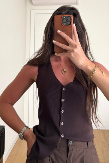 Gilet in filo misto viscosa