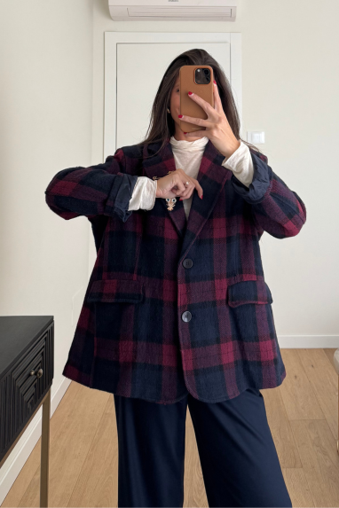 Giacca monopetto tartan