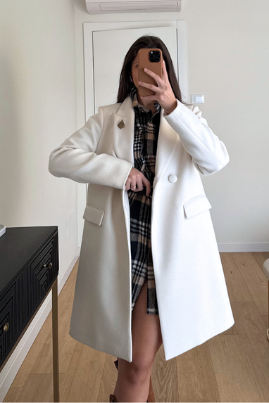 ECO Cappotto monopetto bottone rivestito