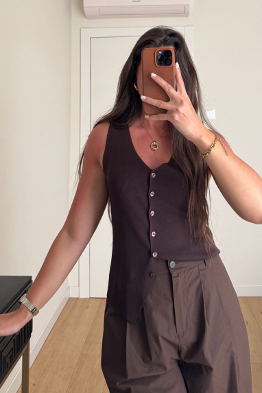 Gilet in filo misto viscosa