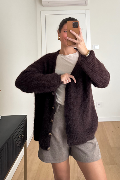 Cardigan lungo bottoni