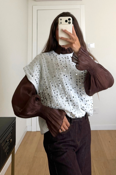 Gilet paillettes NY Nights