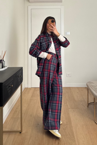 Camicia tartan con doppia tasca superiore