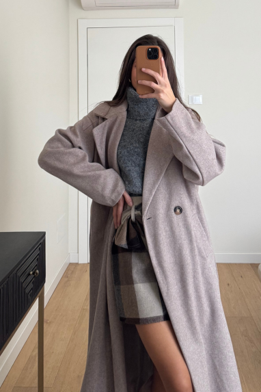 Cappotto lungo con fusciacca