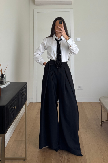 Camicia con cravatta paillettes