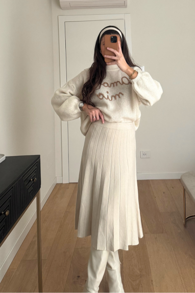 TWENTY Gonna plissettata in maglia