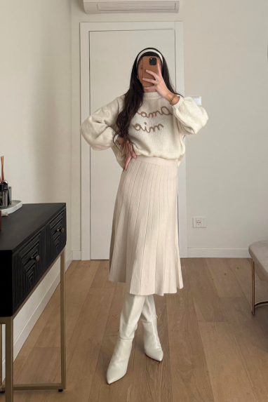 TWENTY Gonna plissettata in maglia