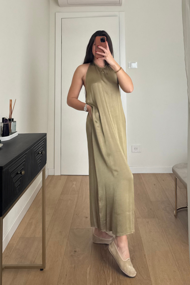ECO Abito lungo effetto crêpe